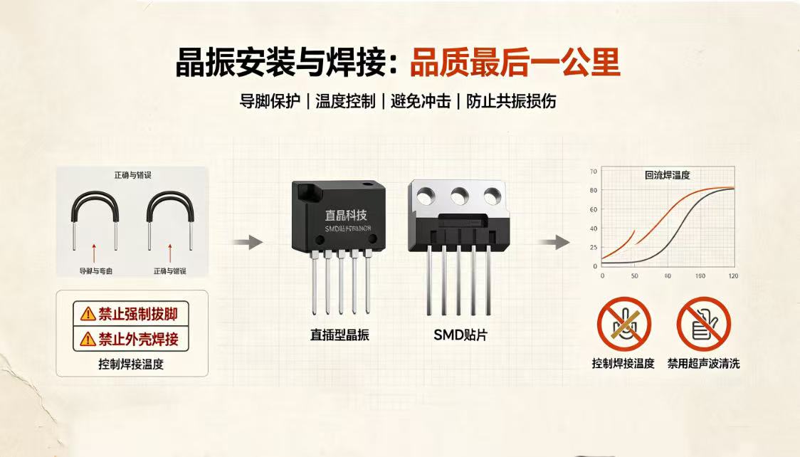 晶振安装与焊接指南：直插型与SMD型晶振注意事项